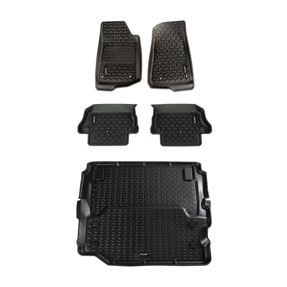 Rugged Ridge Floor Liner Kit Black F/R/Full Cargo 18-20 Jeep Wrangler JL 2Dr - Rugged Ridge 12988.07