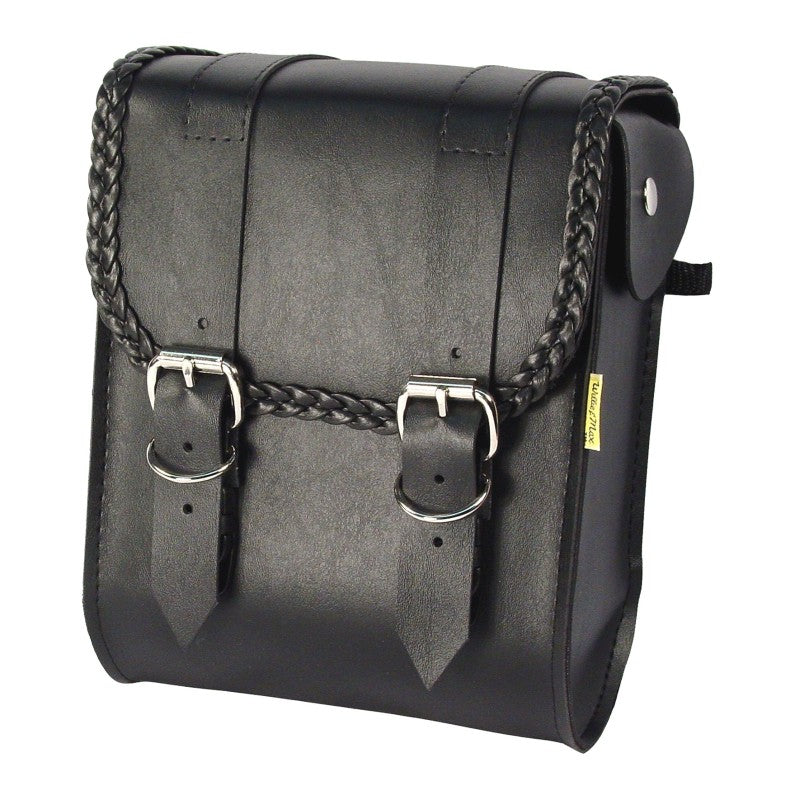 WAM58481-20-Willie & Max Universal Braided Sissy Bar Bag (8 in L x 10 in W x 4.5 in H) - Black-Bags - Bike Bags-Willie & Max