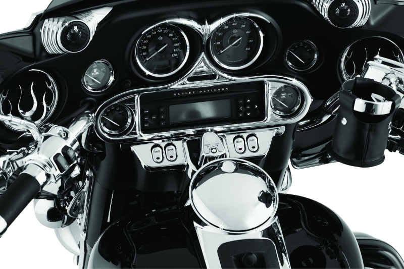 KUR3765-Kuryakyn Stereo Accent 96-13 FL Touring Models Chrome-Exterior Trim-Kuryakyn