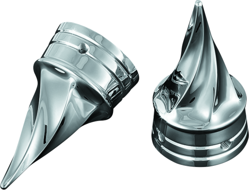 KUR1219-Kuryakyn Twisted Axle Caps Chrome-Hardware - Singles-Kuryakyn