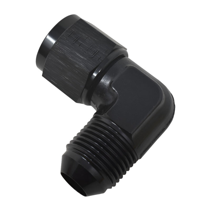 Russell Performance -6 AN 90 Degree Male AN to Female AN Fitting (Black)-Fittings-Russell