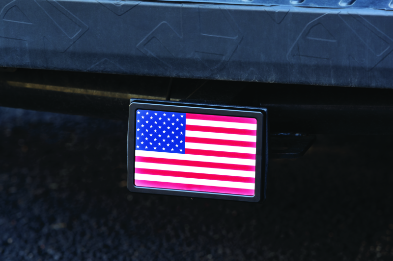 KUR2893-Kuryakyn Freedom Flag LED Hitch Cover Black-Brackets-Kuryakyn