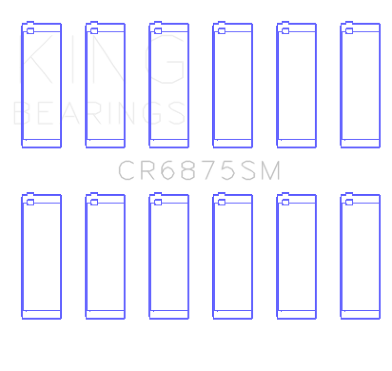 KINGCR6875SM0.25-King Mercedes Benz OM 642 Sputter Replacement Connecting Rod Bearing +0.25 Oversize-Bearings-King Engine Bearings
