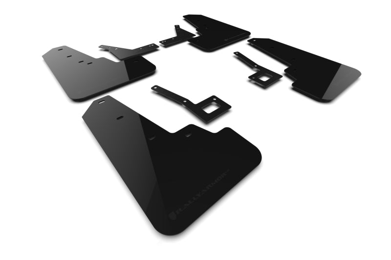 RALMF98-UR-BLK-MBK-Rally Armor 19-24 Dodge Ram 1500 Rebel Black UR Mud Flap w/Metallic Black Logo-Mud Flaps-Rally Armor