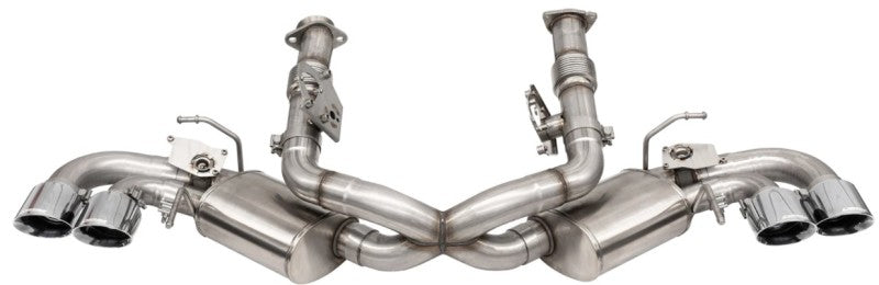CORSA Performance Corsa 20-25 Corvette C8 3in Valved Cat-Back 4.5in Pol Quad Tips Fits Factory Perf Exhaust DeletesAFM