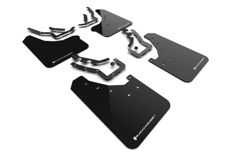 RALMF114-UR-BLK-WH-Rally Armor 2024 Toyota Tacoma Black UR Mud Flap w/ White Logo-Mud Flaps-Rally Armor