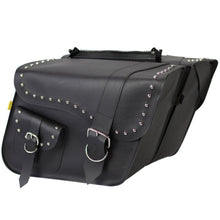 Load image into Gallery viewer, WAM58750-01-Willie &amp; Max Universal Ranger Studded Large Slant Saddlebags (16 in L x 11 in H x 6.5 in W) - Black-Bags - Saddlebags-Willie &amp; Max