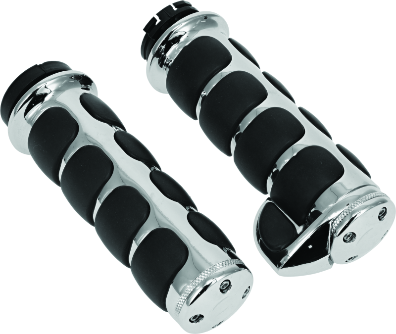 KUR6212-Kuryakyn Premium ISO Grips With Throttle Boss Dual Cable Chrome-Grips-Kuryakyn