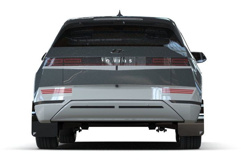 RALMF87-BAT-BLK-SIL-Rally Armor 22-24 Hyundai Ioniq 5 Black UR Mud Flap Silver Battery Logo-Mud Flaps-Rally Armor