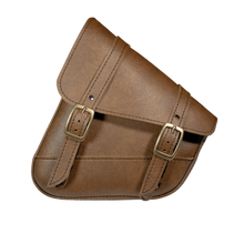 Load image into Gallery viewer, WAM59774-08-Willie &amp; Max HD Softails, Yam Rd Stars, Kaw Vulcan 900, Suz C50 Brass Monkey Swingarm Bag - Brown-Bags - Bike Bags-Willie &amp; Max