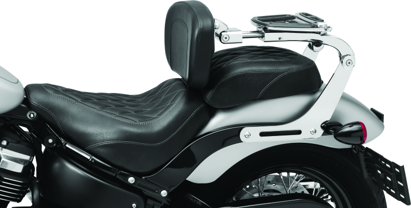 KUR7080-Kuryakyn Fixed Mounts Multi-Purpose Driver & Passenger Backrest 18-Up Softail Black-Seats-Kuryakyn
