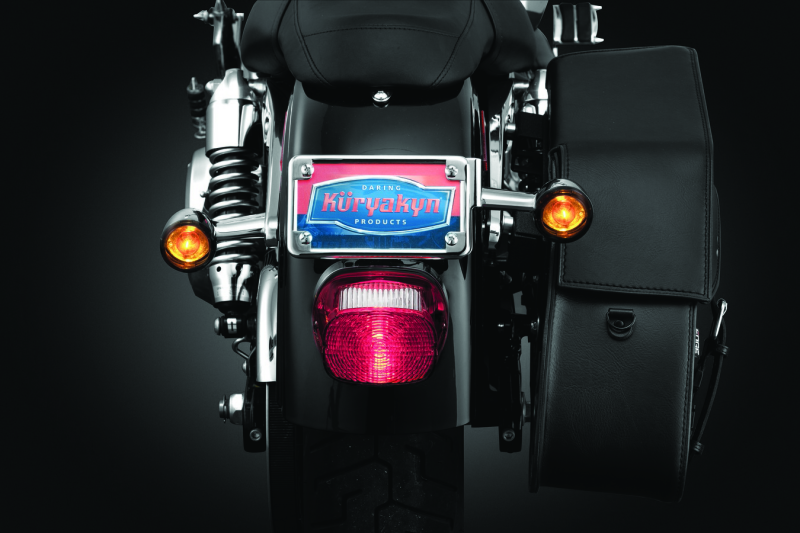 KUR3155-Kuryakyn License Plate Turn Signal & Marker Light Mount Chrome-Light Accessories and Wiring-Kuryakyn