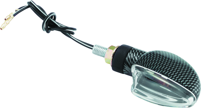 BKM266008-BikeMaster Ministalk Marker Light V-Shape Carbon/Clear-Sidemarkers & Indicators-Bike Master