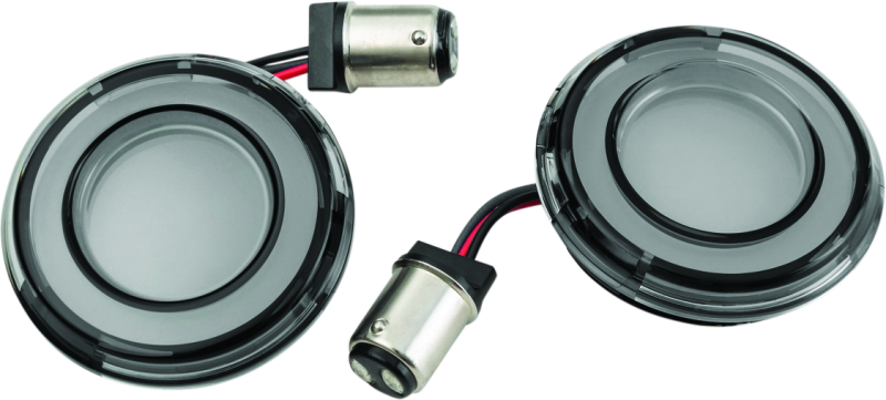 KUR2905-Kuryakyn Tracer L.E.D. Turn Signal Inserts Red/Red Smoke Lens Rear-Light Accessories and Wiring-Kuryakyn
