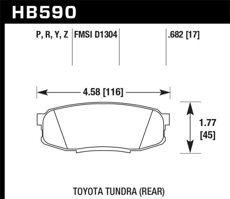 Hawk 2019 Toyota Tundra/2019 Lexus NX300 HP Plus Brake Pad Set-Brake Pads - Performance-Hawk Performance