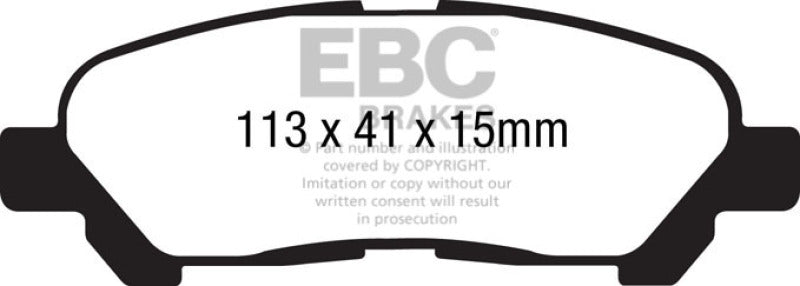 EBC 09-13 Toyota Highlander 2.7 2WD/4WD Yellowstuff Rear Brake Pads-Brake Pads - Performance-EBC