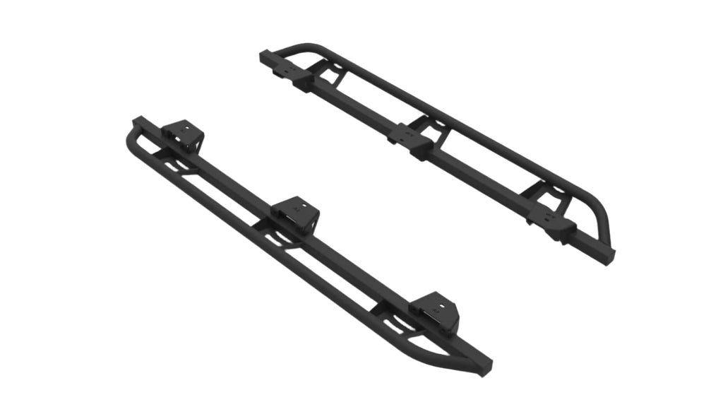 NFBTSJ074-TX-N-Fab Trail Slider Steps 07-17 Jeep Wrangler JK 4dr - SRW - Textured Black-Body Armor & Rock Rails-N-Fab