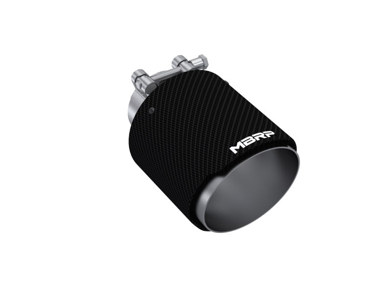MBRPT5191CF-MBRP Universal Carbon Fiber Tip 2.5in ID / 4.5in OD Out / 6.5in Length Angle Cut Dual Wall-Tips-MBRP