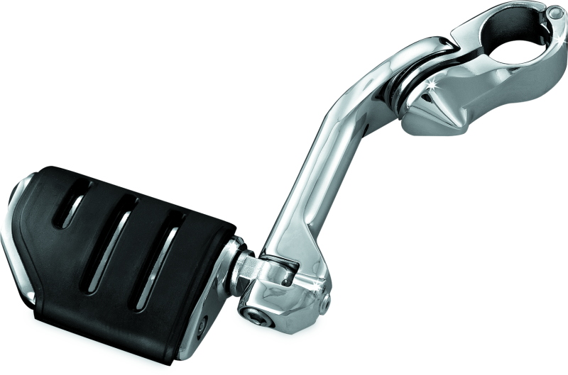 KUR7586-Kuryakyn Tour Tech Trident Dually 6in Back Arm With 1-1/4in Clamps Chrome-Footpegs-Kuryakyn