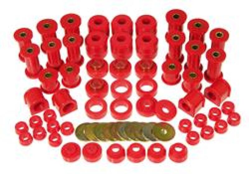 PRO1-2005-Prothane 87-96 Jeep Wrangler Total Kit - Red-Bushings - Full Vehicle Kits-Prothane