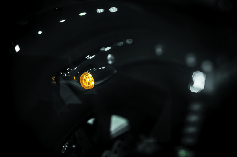 KUR2504-Kuryakyn Super Bright LED Mini Bullet Lights Amber Gloss Black-Light Accessories and Wiring-Kuryakyn