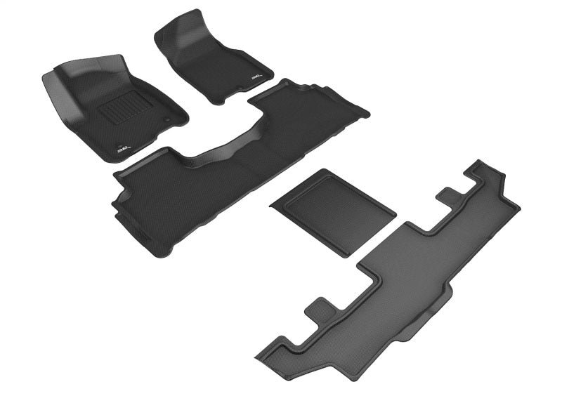 ACEL1GM02901509-3D Maxpider 21-24 GMC Yukon Xl 7-Seat Kagu Black R1 R2 R3-Floor Mats - Rubber-3D MAXpider