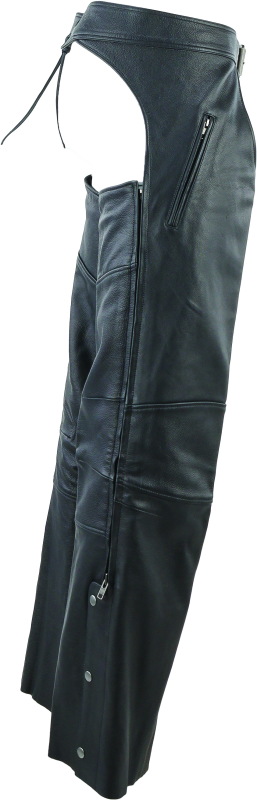 RIV094440-River Road Longhaul Leather Chaps Black - Large-Pants-River Road