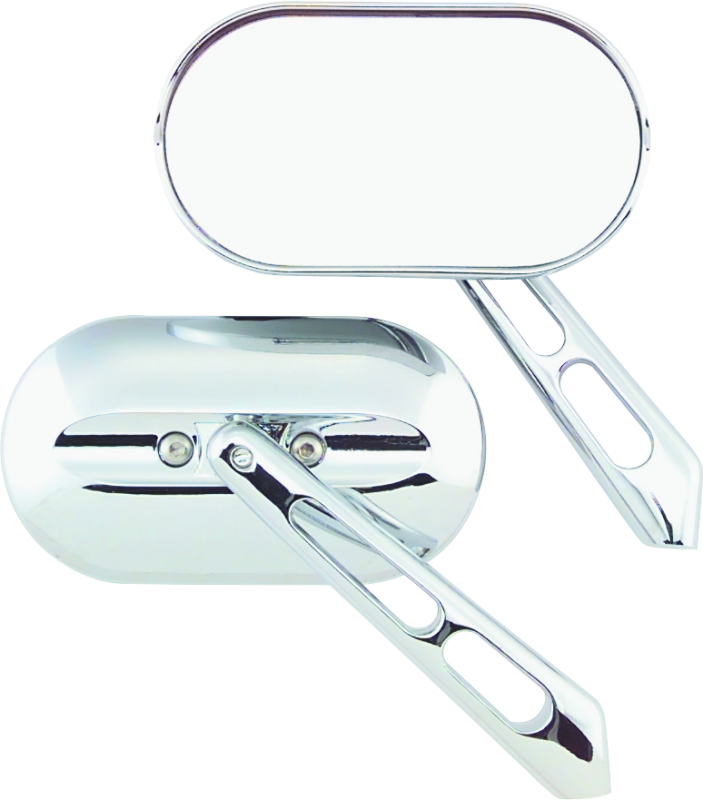 KUR1428-Kuryakyn Magnum Mirrors Small Flat Glass Chrome-Rear View Mirrors-Kuryakyn