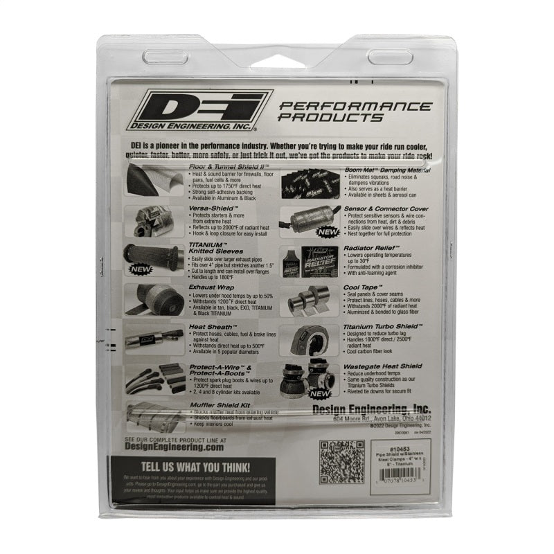 DEI10453-DEI Pipe Shield w/Stainless Steel Clamps - 4in x 8in - Titanium-Thermal Sleeves-DEI