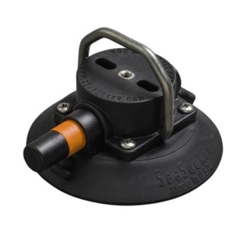SEAVM1013B-6-SeaSucker 4.5in. SeaSucker w/Flat-Top Stainless Steel D-Ring - Black-Mounts - Hooks/Handles/Utility-SeaSucker