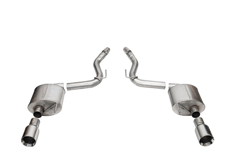 Corsa 24 Ford Mustang GT Touring Axle-Back Ex.Sys 3.0in Dual Rear Exit w/4.5in Straight Cut Tips-Axle Back-CORSA Performance