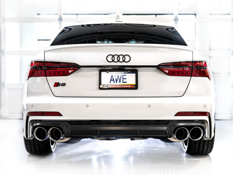 AWE3015-42103-AWE Tuning 19-23 Audi C8 S6/S7 2.9T V6 AWD Touring Edition Exhaust - Chrome Silver Tips-Catback-AWE Tuning