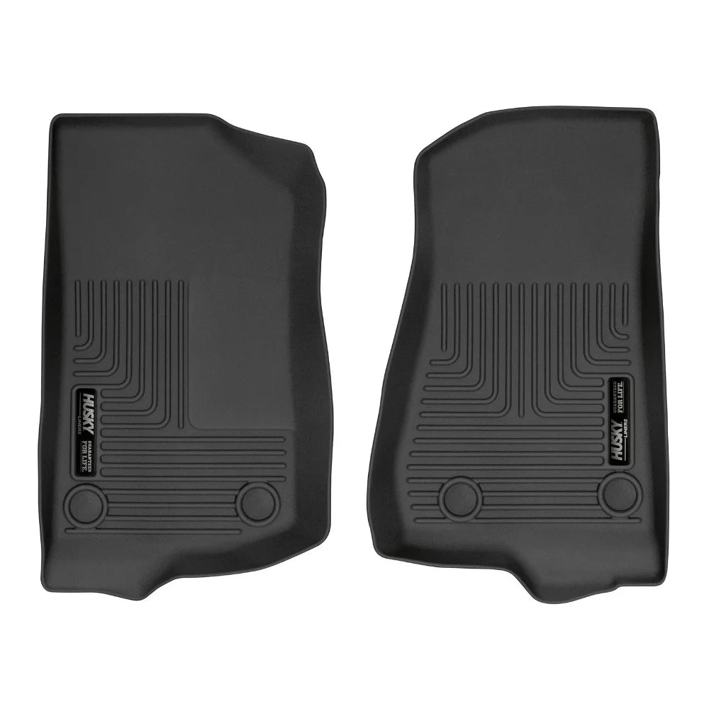 Husky Liners 19-24 Jeep Wrangler JL/JLU WeatherBeater Front Row Black Floor Liners - Husky Liners HSL13021
