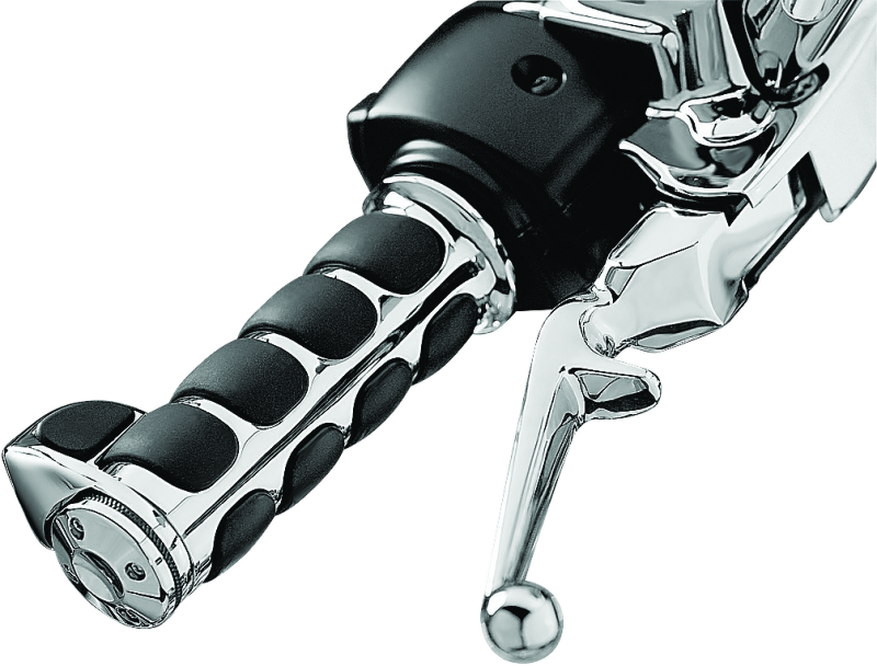 KUR6228-Kuryakyn Premium ISO Grips With Throttle Boss Throttle-By-Wire Chrome-Grips-Kuryakyn