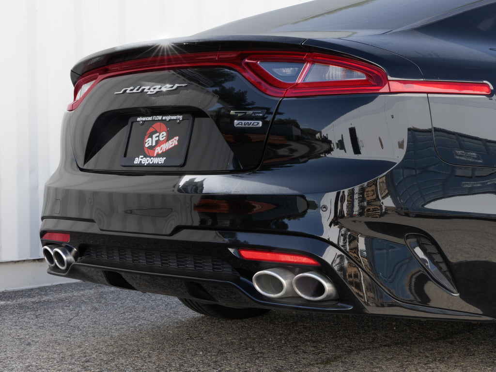aFe aFe Gemini XV 3in to Dual 2-1/2in 304 SS Cat-Back Exhaust w/ Cut-Out 18-21 Kia Stinger L4-2.0L (t)