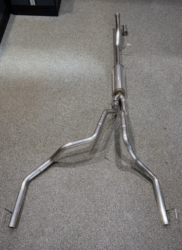 MBRPS5059AL-MBRP 21-24 Chevrolet Surburban XL 5.3L 3in Aluminized 2.5in Dual Split Carbon Fiber Cat-back-Catback-MBRP