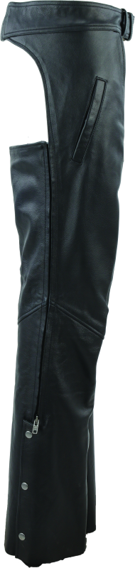 RIV094425-River Road Plains Leather Chaps Black Womens - Small-Pants-River Road