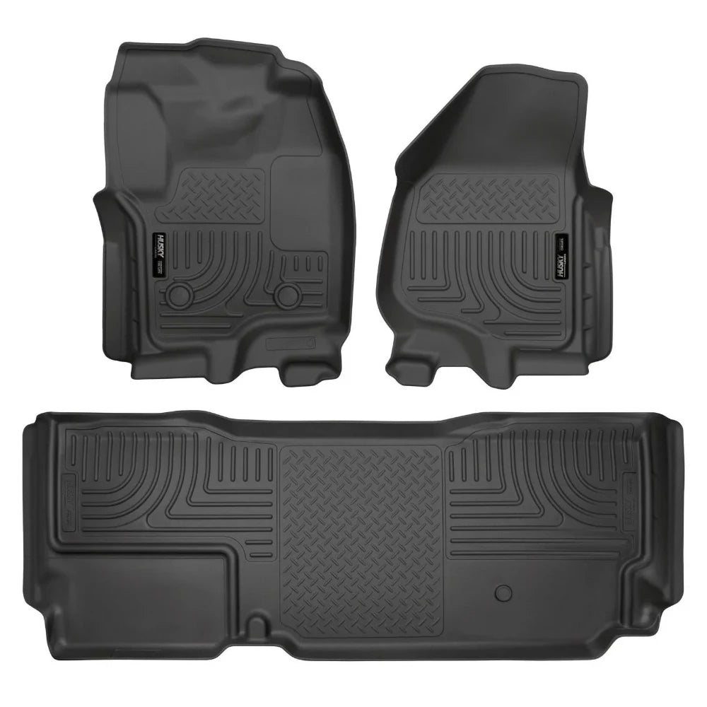 Husky Liners 2012.5 Ford SD Super Cab WeatherBeater Combo Black Floor Liners (w/o Manual Trans Case) - Husky Liners HSL99721