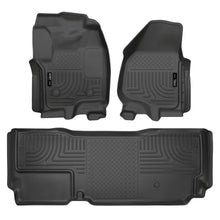 Load image into Gallery viewer, Husky Liners 2012.5 Ford SD Super Cab WeatherBeater Combo Black Floor Liners (w/o Manual Trans Case) - Husky Liners HSL99721