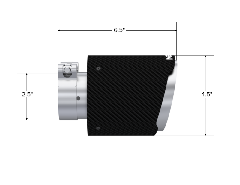 MBRPT5191CF-MBRP Universal Carbon Fiber Tip 2.5in ID / 4.5in OD Out / 6.5in Length Angle Cut Dual Wall-Tips-MBRP