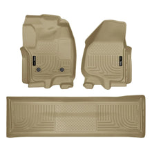 Load image into Gallery viewer, Husky Liners 2012.5 Ford SD Crew Cab WeatherBeater Combo Tan Floor Liners (w/o Manual Trans Case) - Husky Liners HSL99713