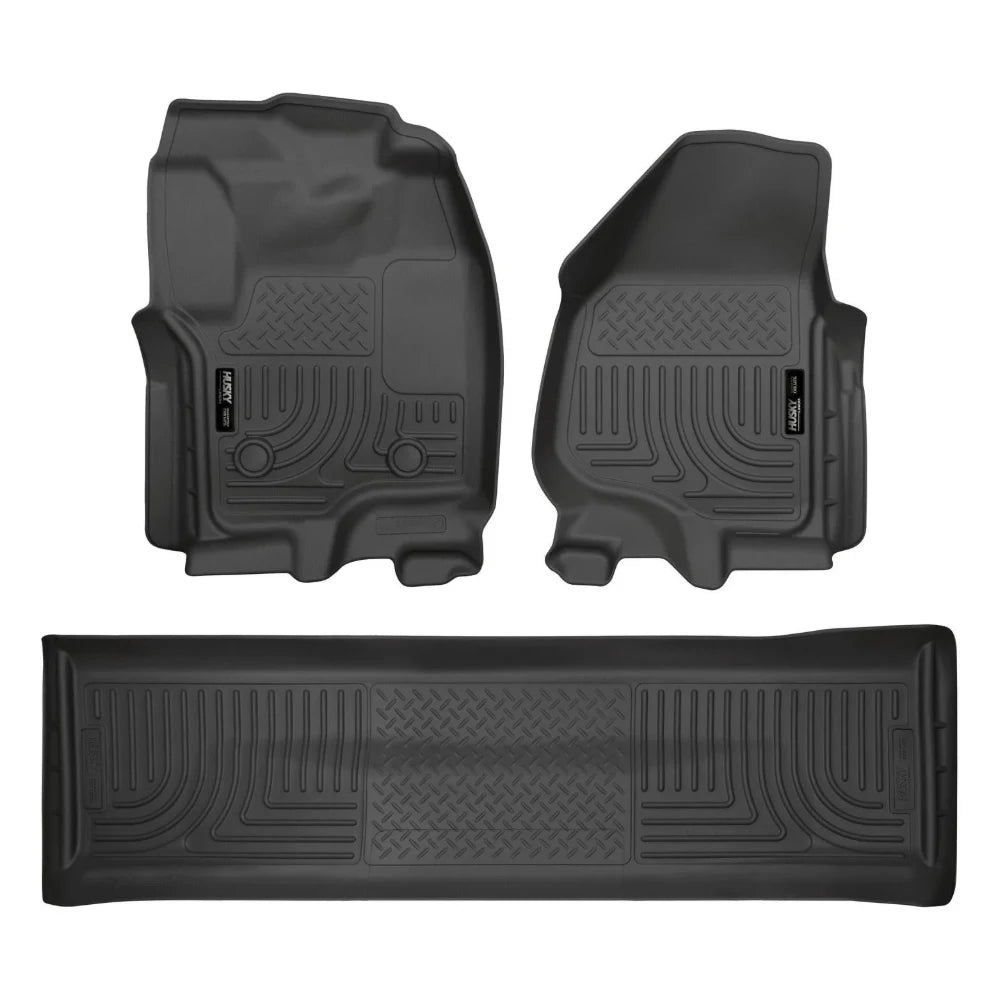 Husky Liners 2012.5 Ford SD Crew Cab WeatherBeater Combo Black Floor Liners (w/o Manual Trans Case) - Husky Liners HSL99711