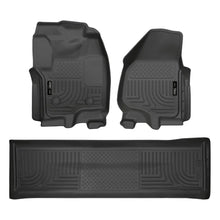 Load image into Gallery viewer, Husky Liners 2012.5 Ford SD Crew Cab WeatherBeater Combo Black Floor Liners (w/o Manual Trans Case) - Husky Liners HSL99711
