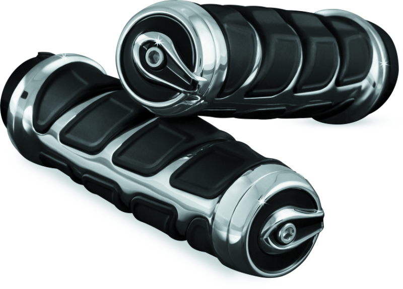 KUR6367-Kuryakyn Kinetic Grips Universal 7/8in Chrome-Grips-Kuryakyn