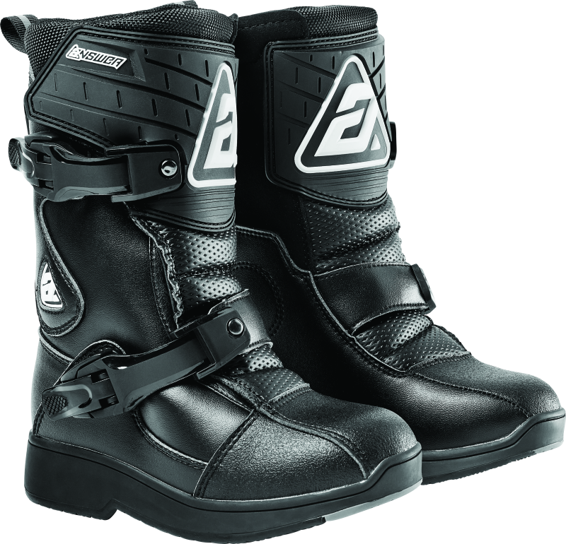 ANS446171-Answer Peewee Boot Black Youth - 12-Motorcycle Boots-Answer