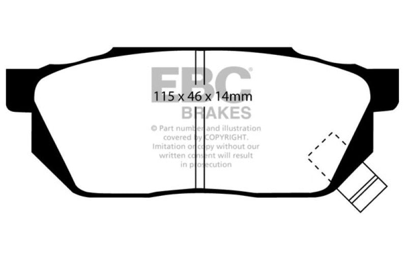 EBCDP4570R-EBC 84-87 Honda Civic CRX 1.5 DX Yellowstuff Front Brake Pads-Brake Pads - Performance-EBC