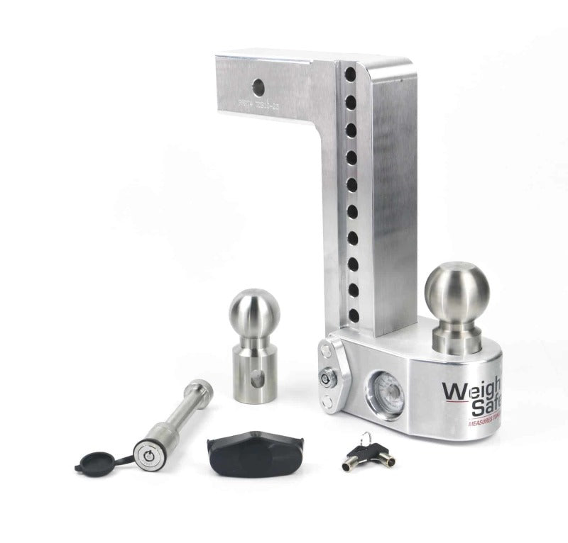 Weigh Safe 10in Drop Hitch w/Built-in Scale & 2.5in Shank (10K/18.5K GTWR) w/WS05 - Aluminum-Hitch Ball Mounts-Weigh Safe