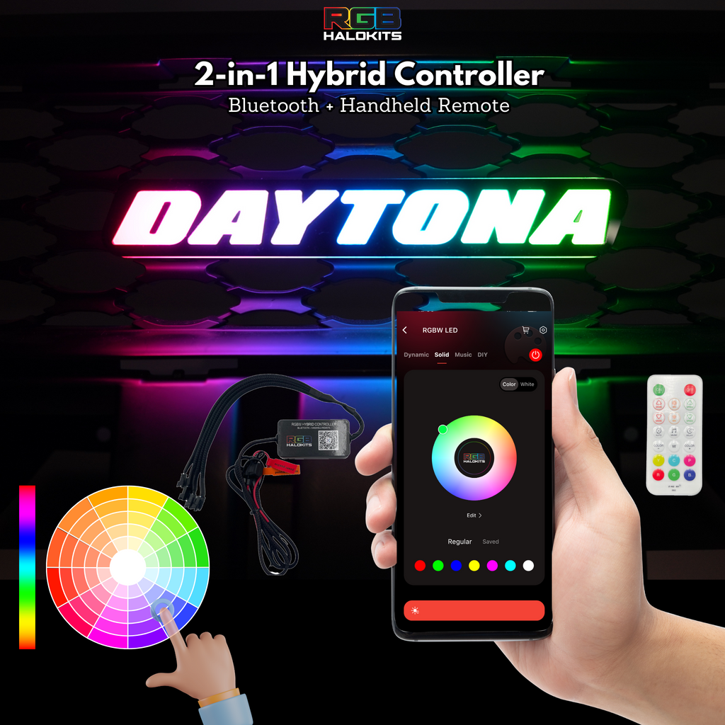 -Daytona LED Badge: (Multicolor)-Illuminated LED Emblems-RGB Halo Kits
