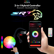 Load image into Gallery viewer, -SRT Hellcat LED Emblem Badge: (Multicolor)-Illuminated Led Logos-RGB Halo Kits