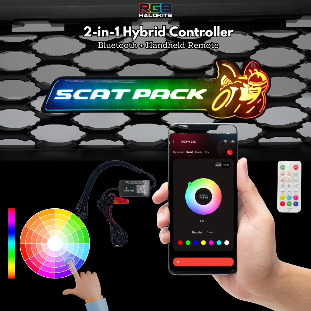 -Scatpack Multicolor Flow Illuminated LED Emblem-Illuminated LED Emblems-RGB Halo Kits